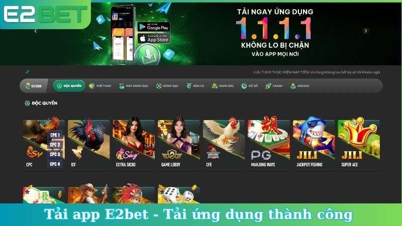 Tải app E2bet